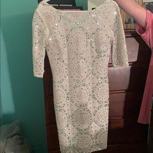 white sequin formal dress